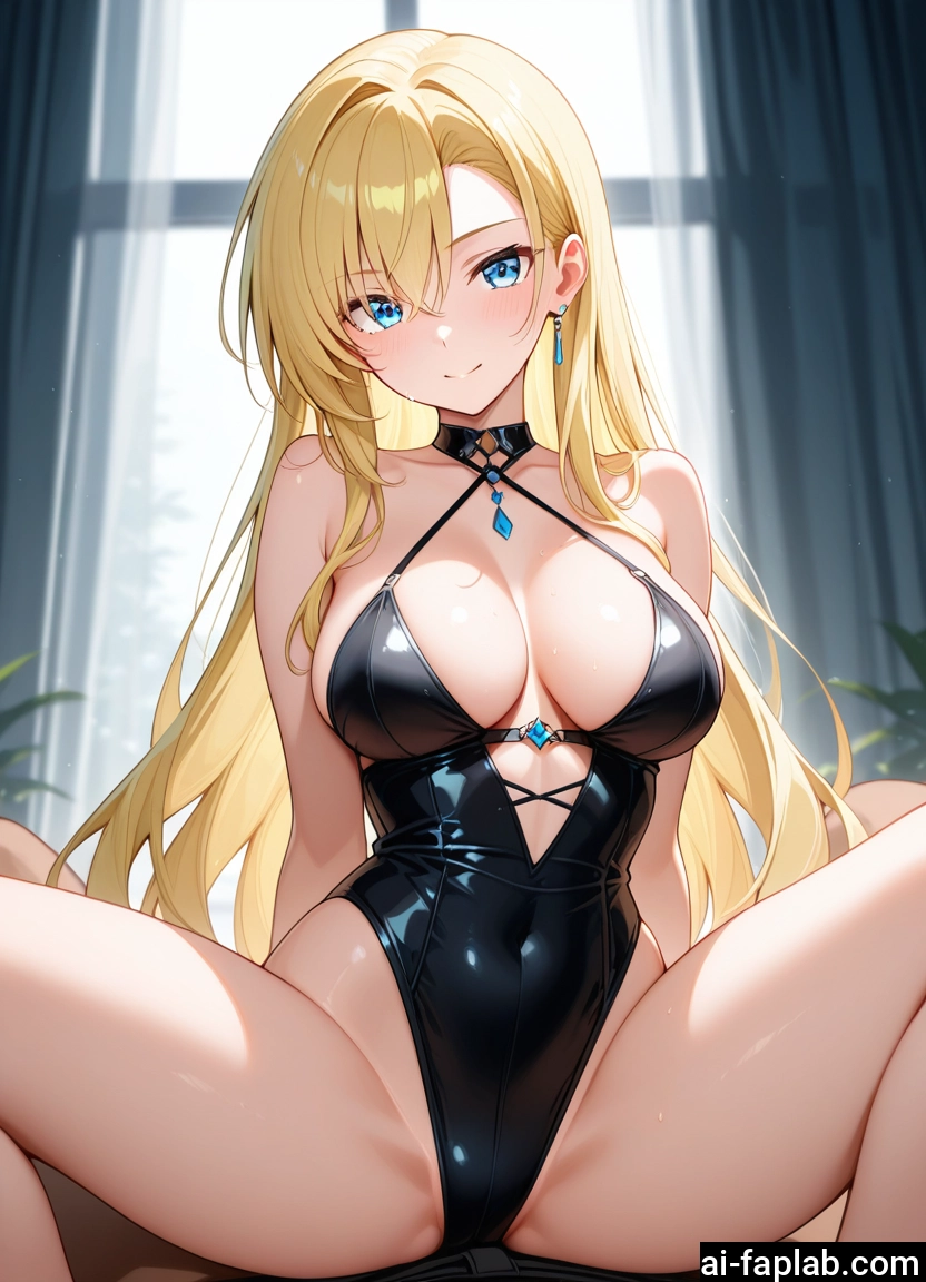 breasts, 1girl, long hair, blonde hair, blue eyes, jewelry · Yamete.gg