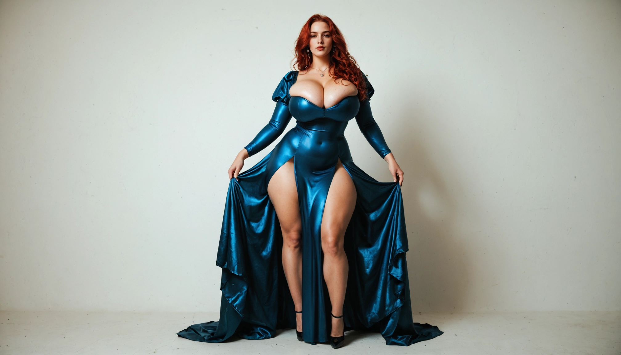 1girl, breasts, dress, solo, cleavage, long hair · Yamete.gg
