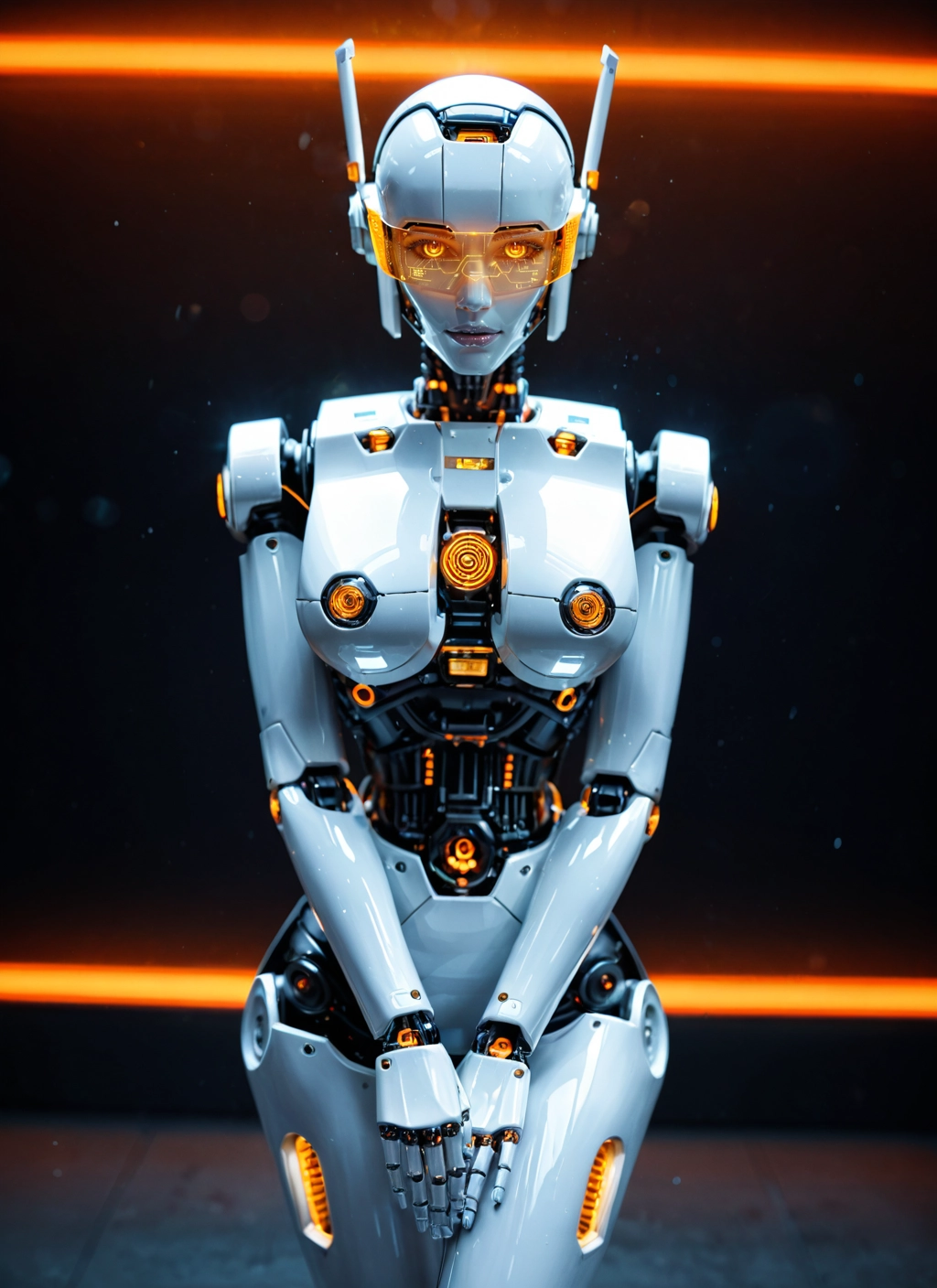 1girl, solo, looking at viewer, breasts, visor, robot joints · Yamete.gg