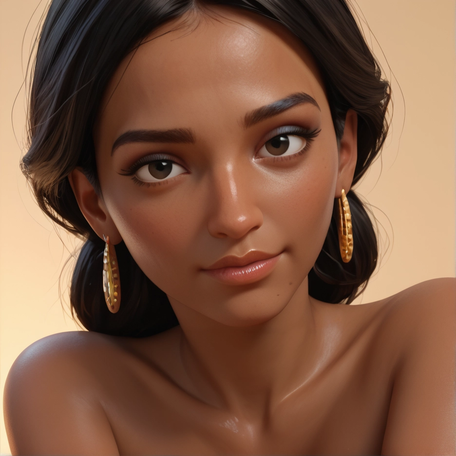 1girl, solo, earrings, jewelry, dark skin, dark-skinned female · Yamete.gg