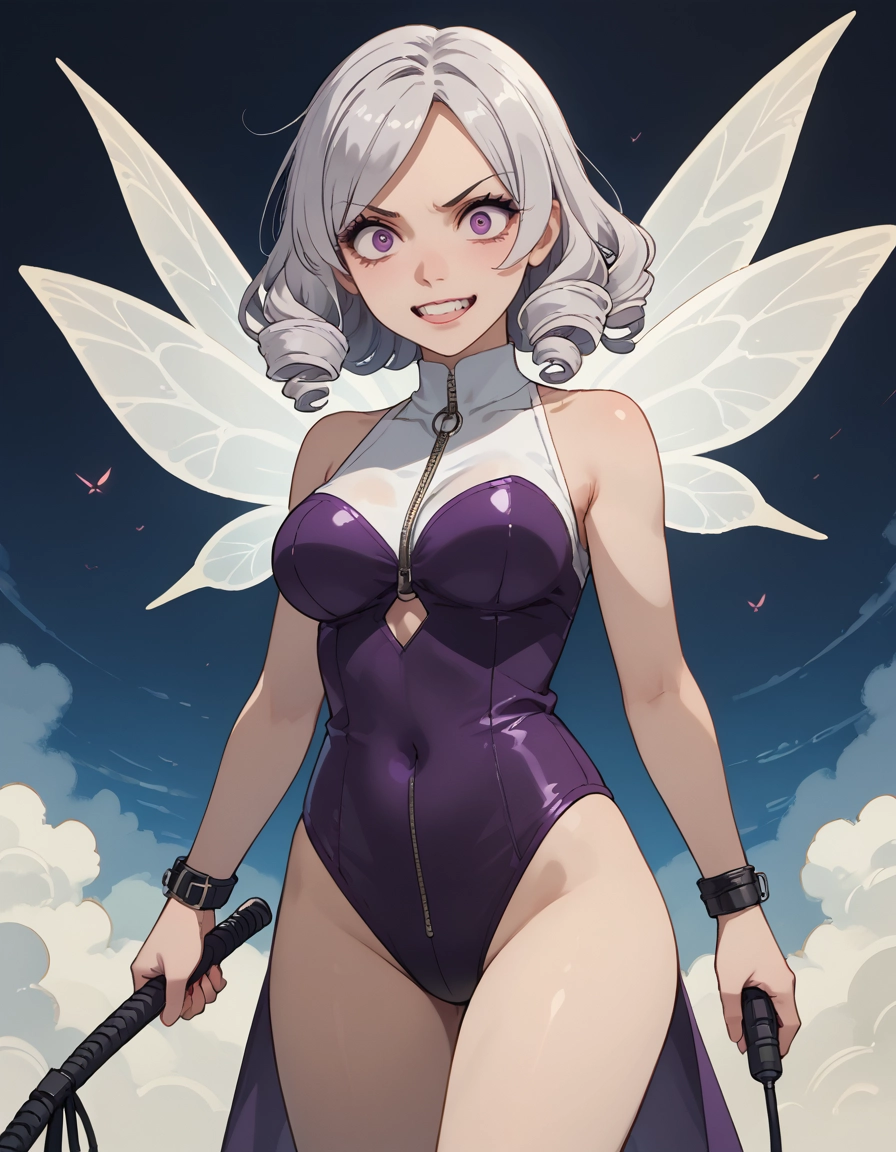 1girl, breasts, solo, purple eyes, leotard, looking at viewer · Yamete.gg
