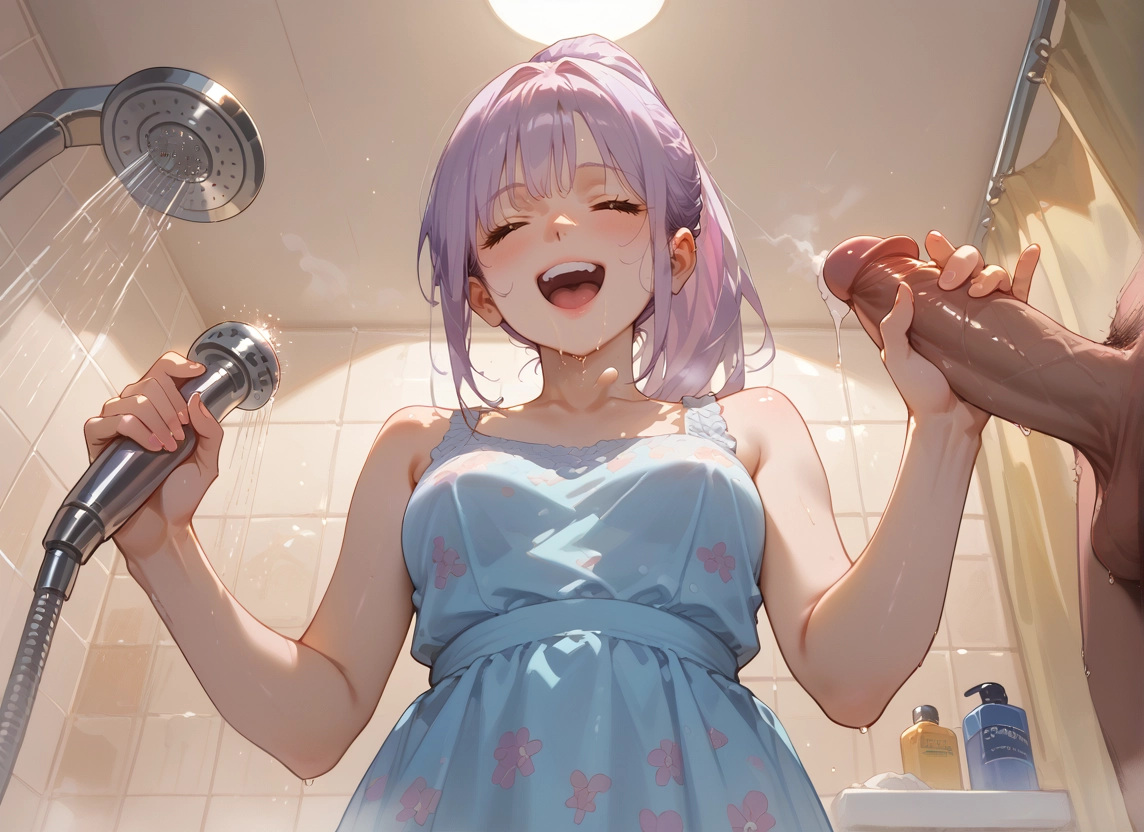 1girl, penis, open mouth, closed eyes, 1boy, dress · Yamete.gg
