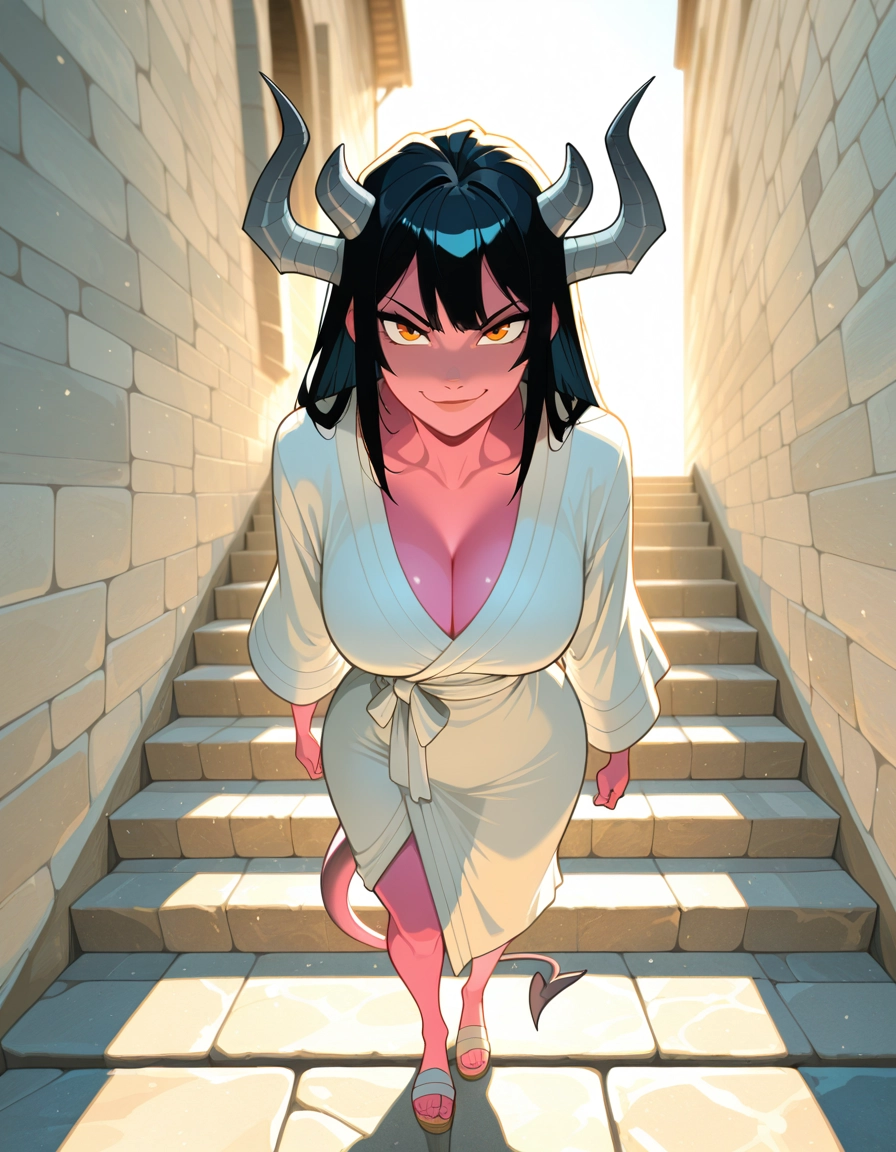 1girl, breasts, horns, tail, demon girl, demon tail · Yamete.gg