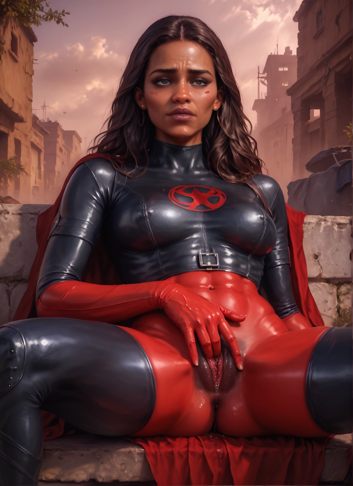 1girl, solo, pussy, bodysuit, piercing, breasts · Yamete.gg