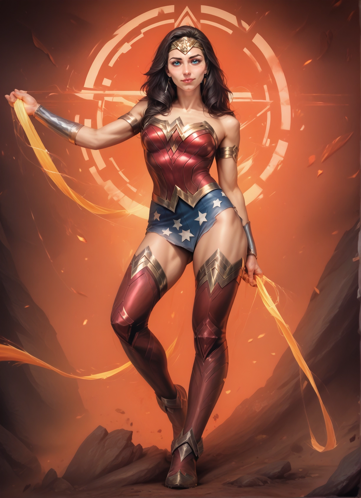 1girl, solo, blue eyes, thighhighs, superhero, breasts