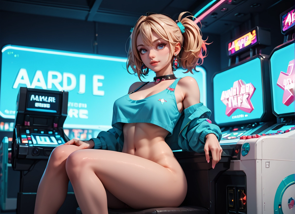 1girl, breasts, solo, blonde hair, earrings, jewelry · Yamete.gg