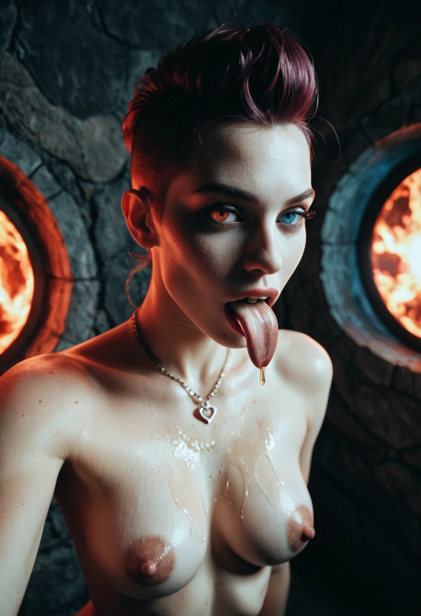 1girl, breasts, nipples, solo, tongue, tongue out · Yamete.gg