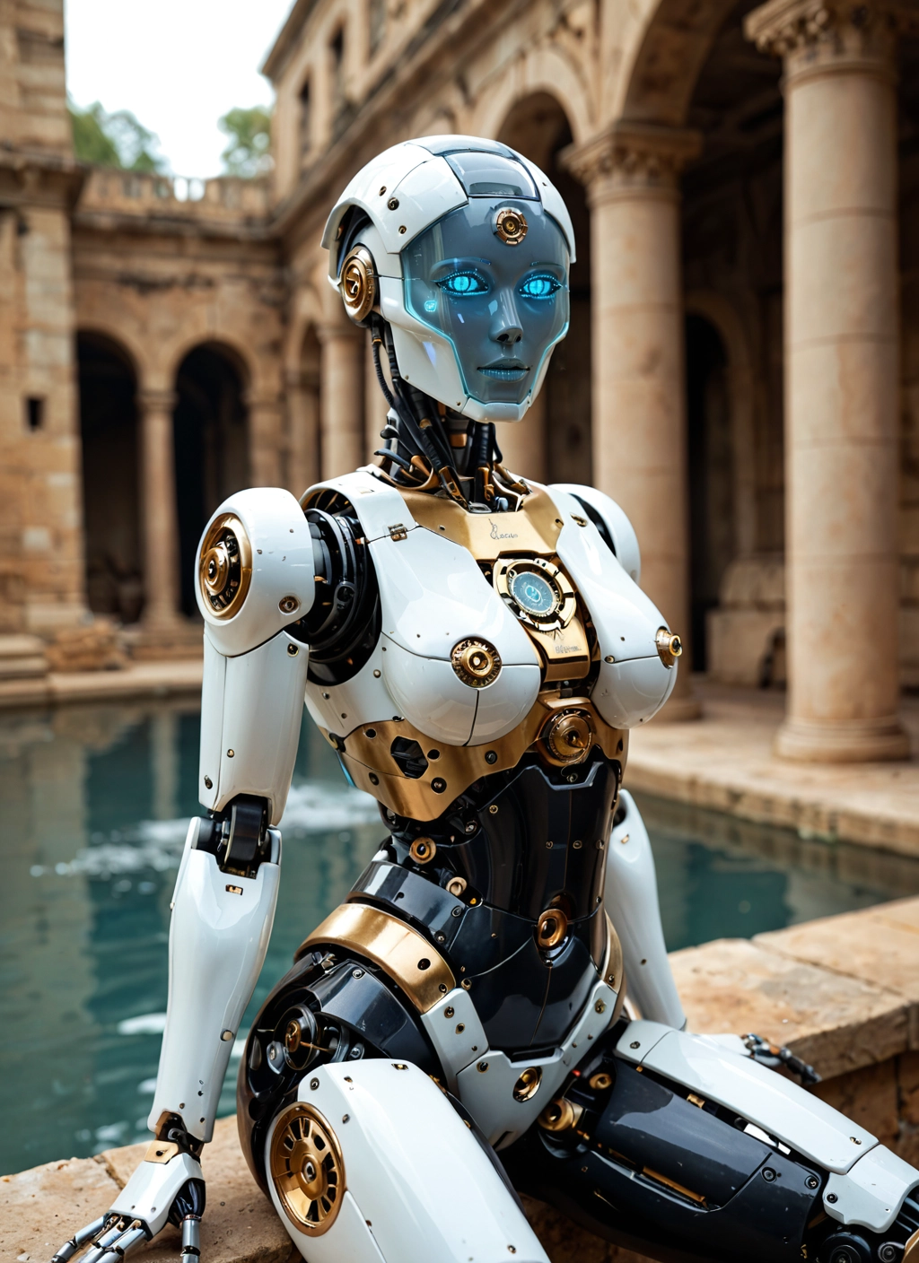 1girl, solo, robot, blue eyes, humanoid robot, robot joints · Yamete.gg