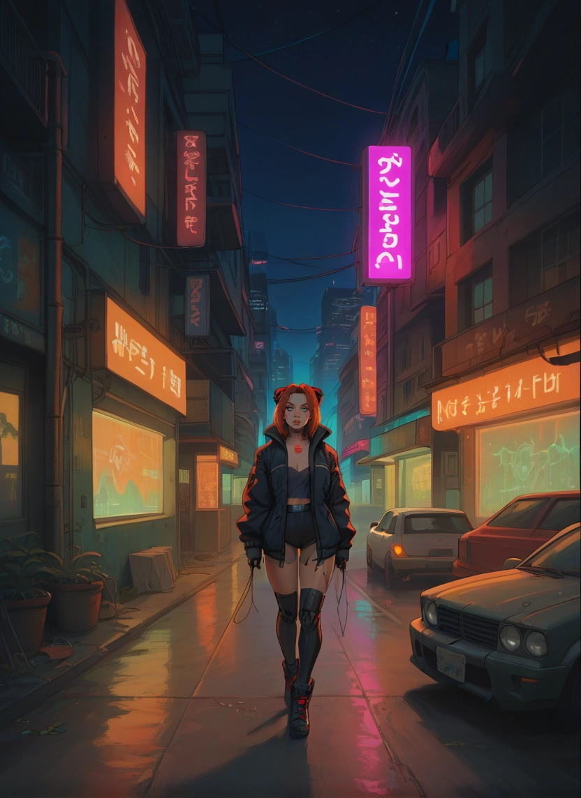 1girl, motor vehicle, night, car, ground vehicle, solo · Yamete.gg