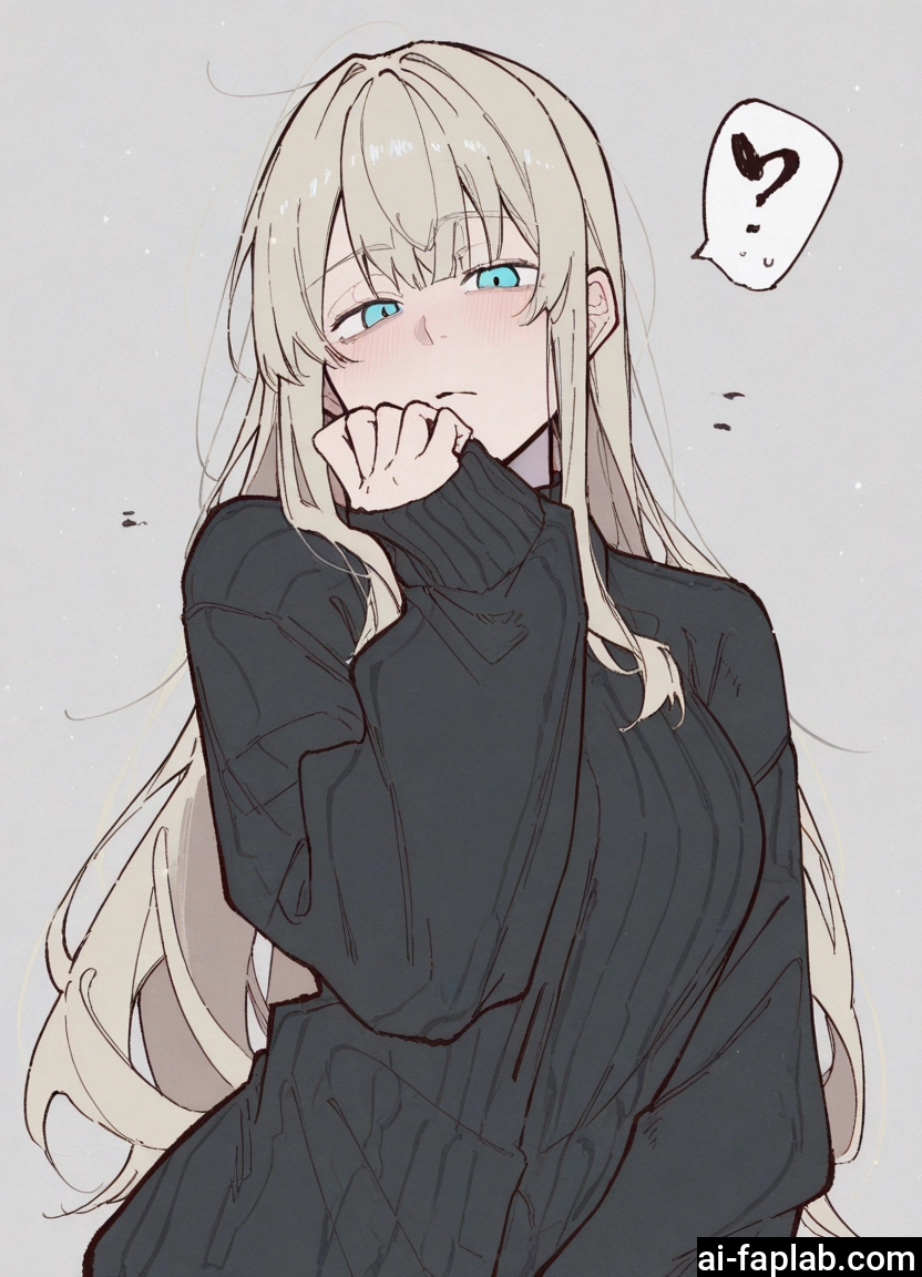 1girl, solo, long hair, sweater, blue eyes, blush
