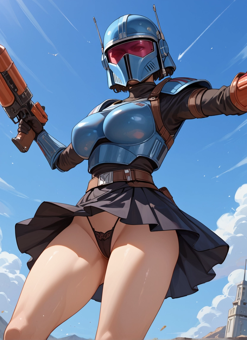 1girl, underwear, panties, solo, skirt, helmet · Yamete.gg