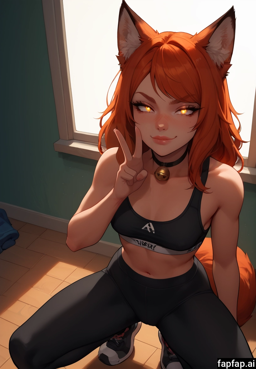 1girl, animal ears, solo, breasts, v, tail · Yamete.gg