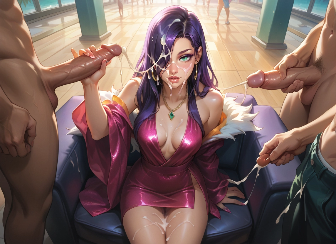 cum, penis, 1girl, multiple penises, multiple boys, hetero · Yamete.gg