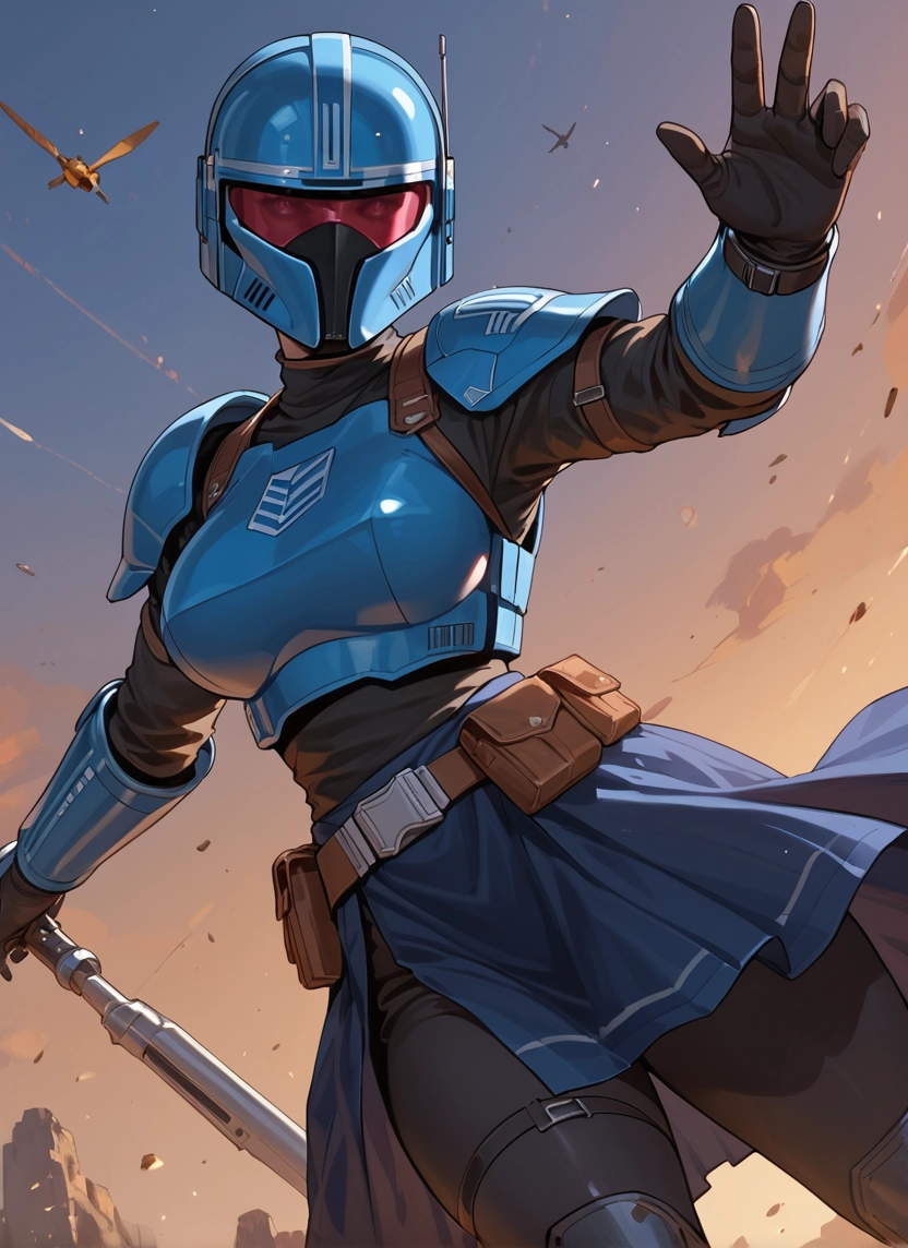 1girl, armor, solo, gloves, helmet, weapon · Yamete.gg
