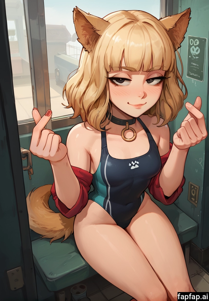 1girl, animal ears, swimsuit, tail, one-piece swimsuit, blonde hair