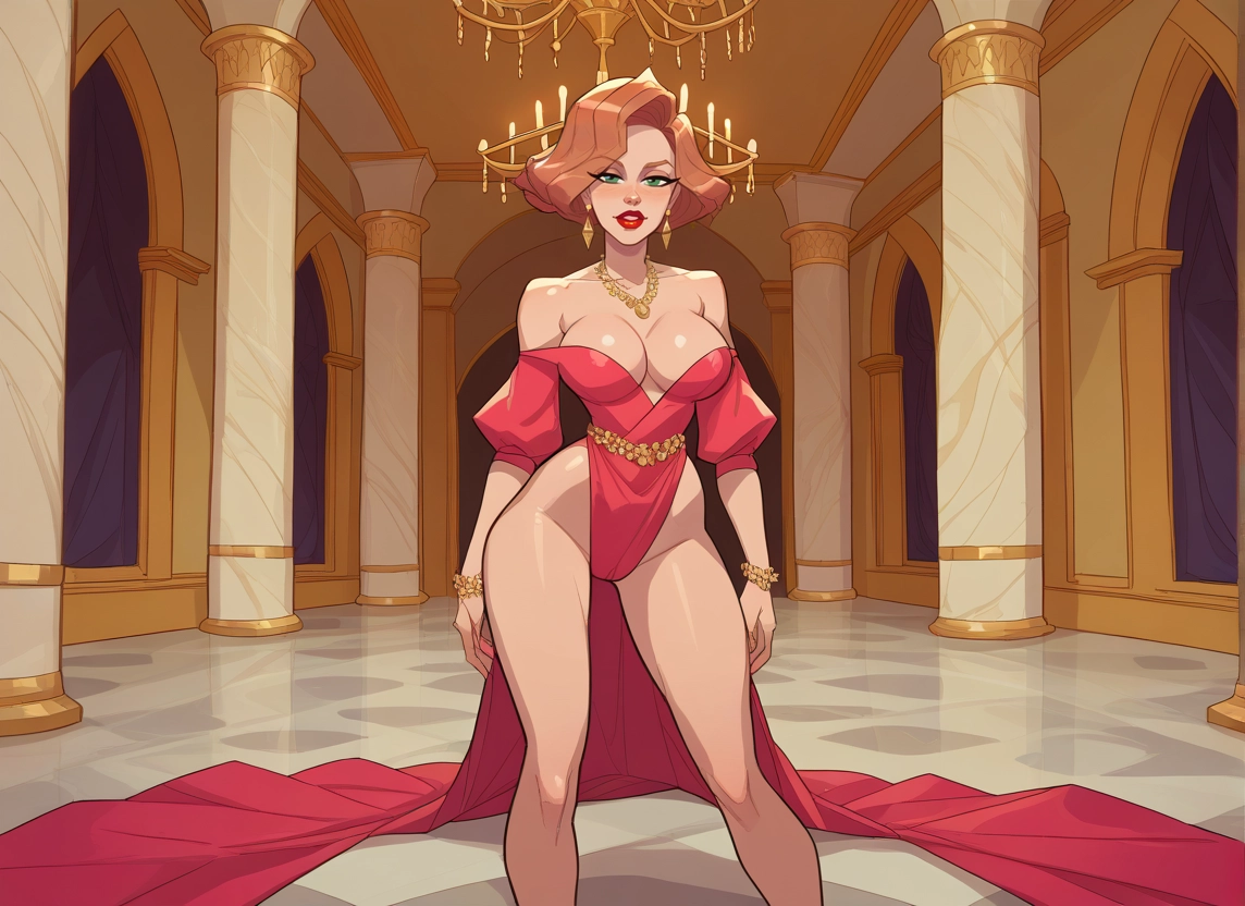 1girl, breasts, jewelry, necklace, dress, solo · Yamete.gg