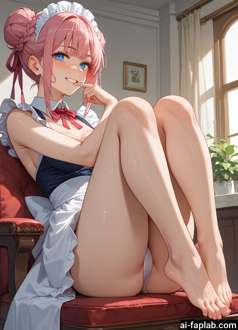 1girl, barefoot, breasts, underwear, panties, blue eyes