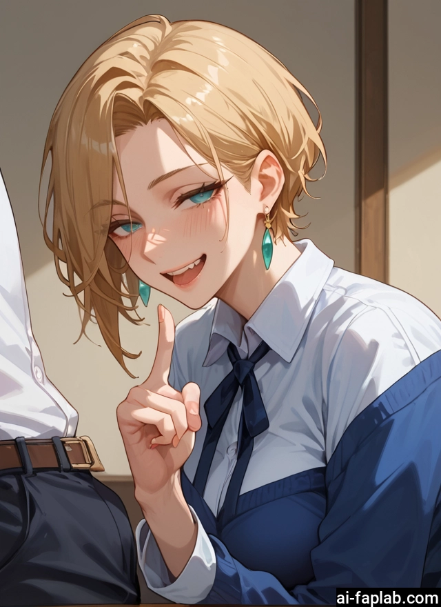 jewelry, earrings, 1girl, blonde hair, shirt, open mouth