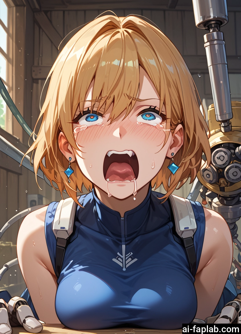 1girl, blue eyes, blonde hair, jewelry, breasts, earrings · Yamete.gg