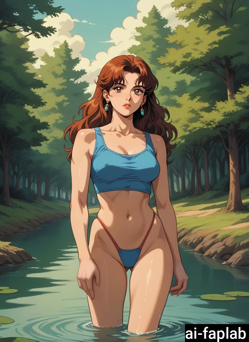 1girl, solo, breasts, outdoors, brown hair, earrings · Yamete.gg