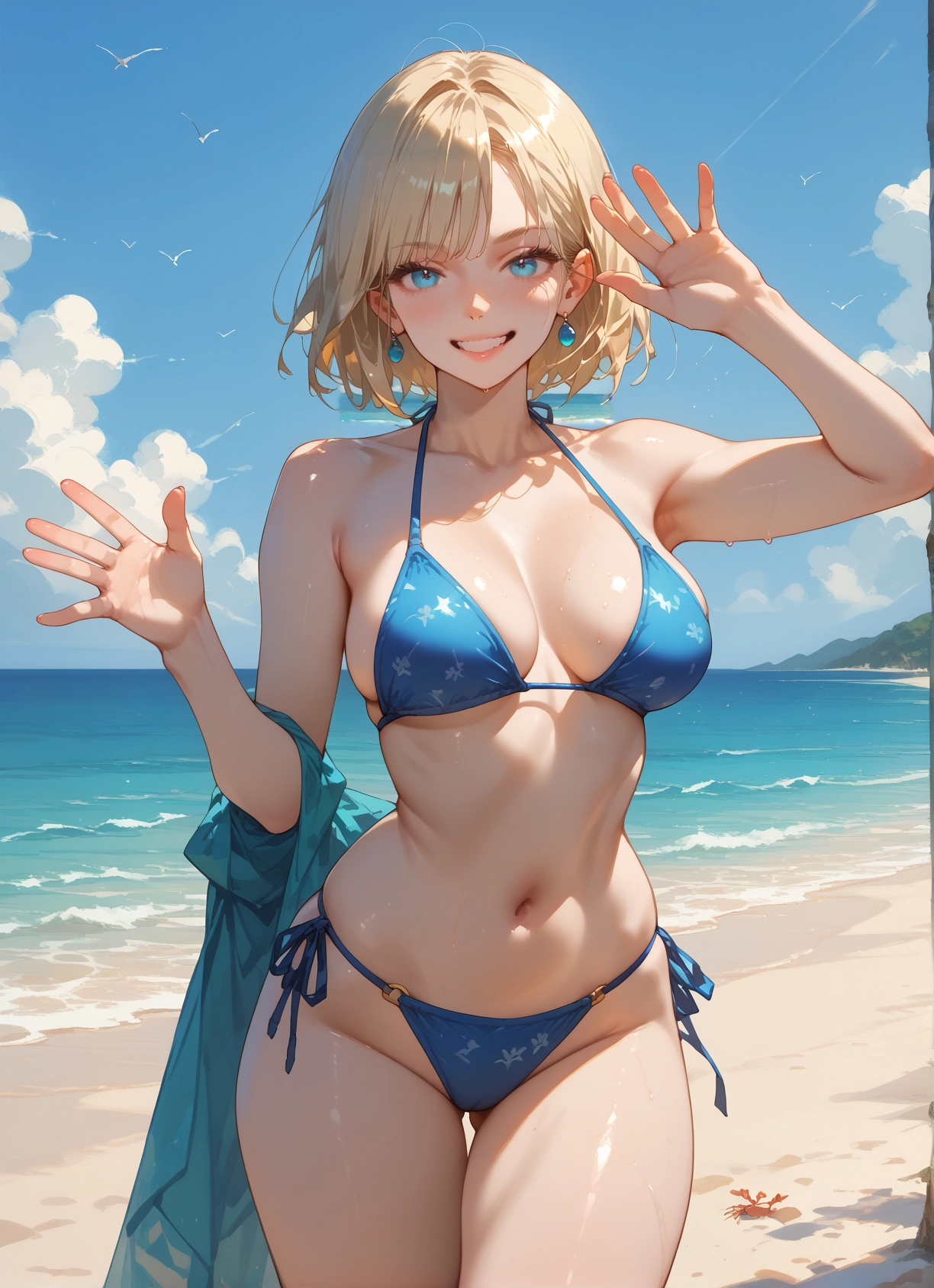 1girl, swimsuit, bikini, breasts, smile, navel · Yamete.gg