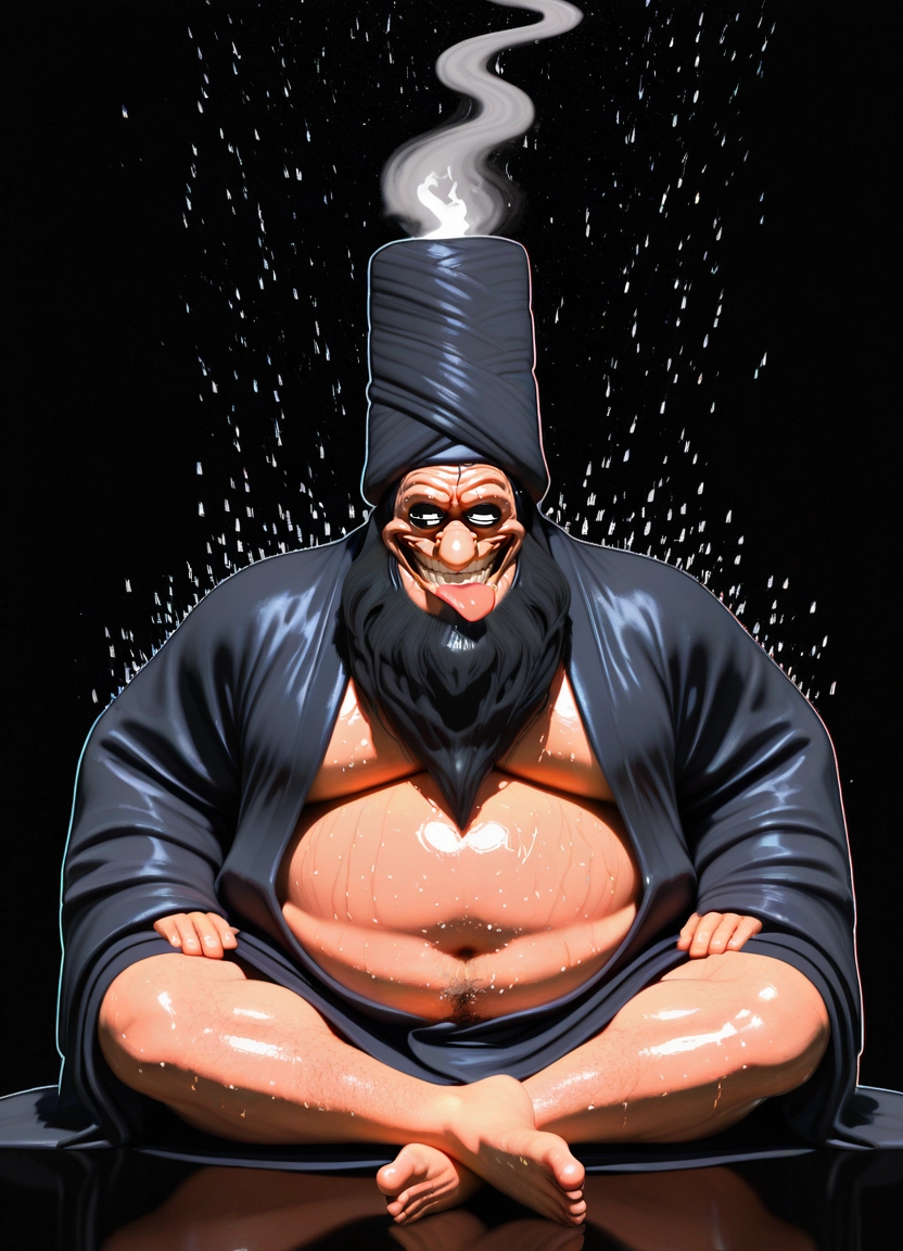 1boy, male focus, solo, indian style, sitting, looking at viewer · Yamete.gg
