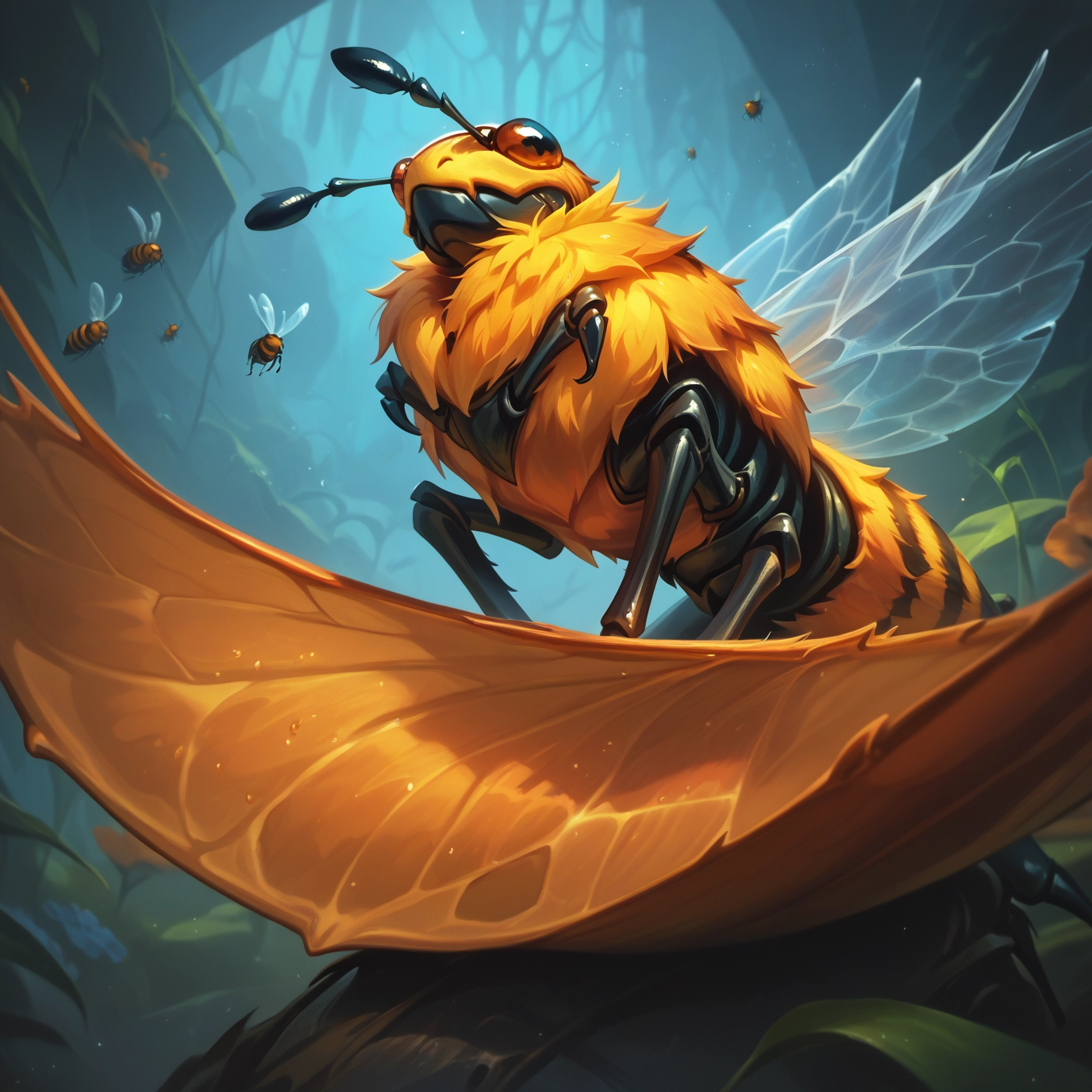 no humans, bug, wings, insect wings, antennae, solo
