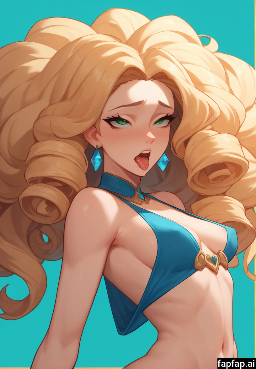 1girl, breasts, solo, tongue, navel, long hair · Yamete.gg