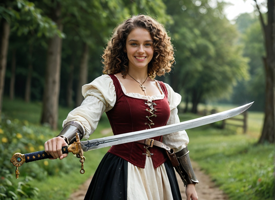 1girl, weapon, sword, solo, jewelry, cross · Yamete.gg