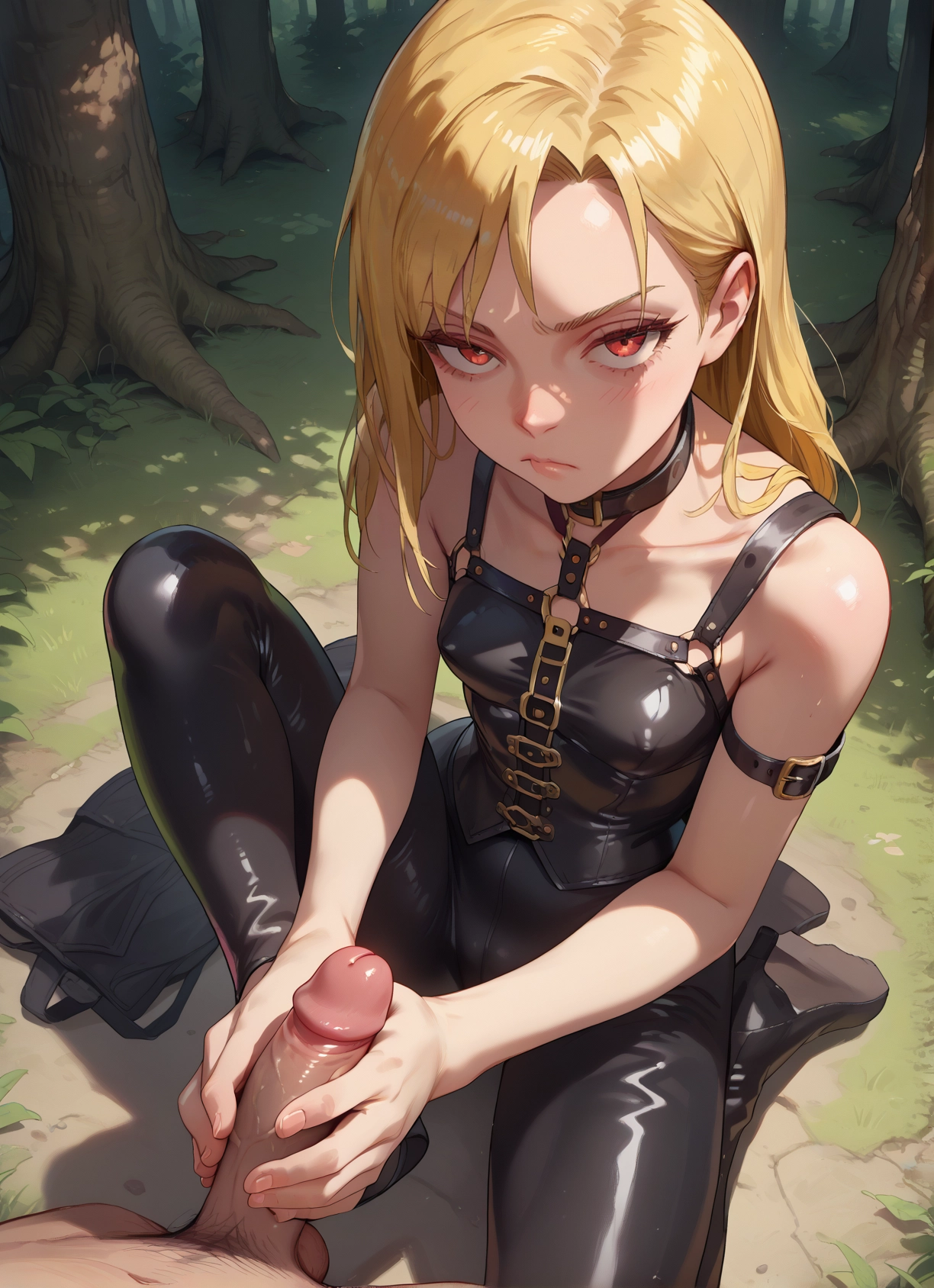 1girl, blonde hair, hetero, 1boy, red eyes, penis · Yamete.gg