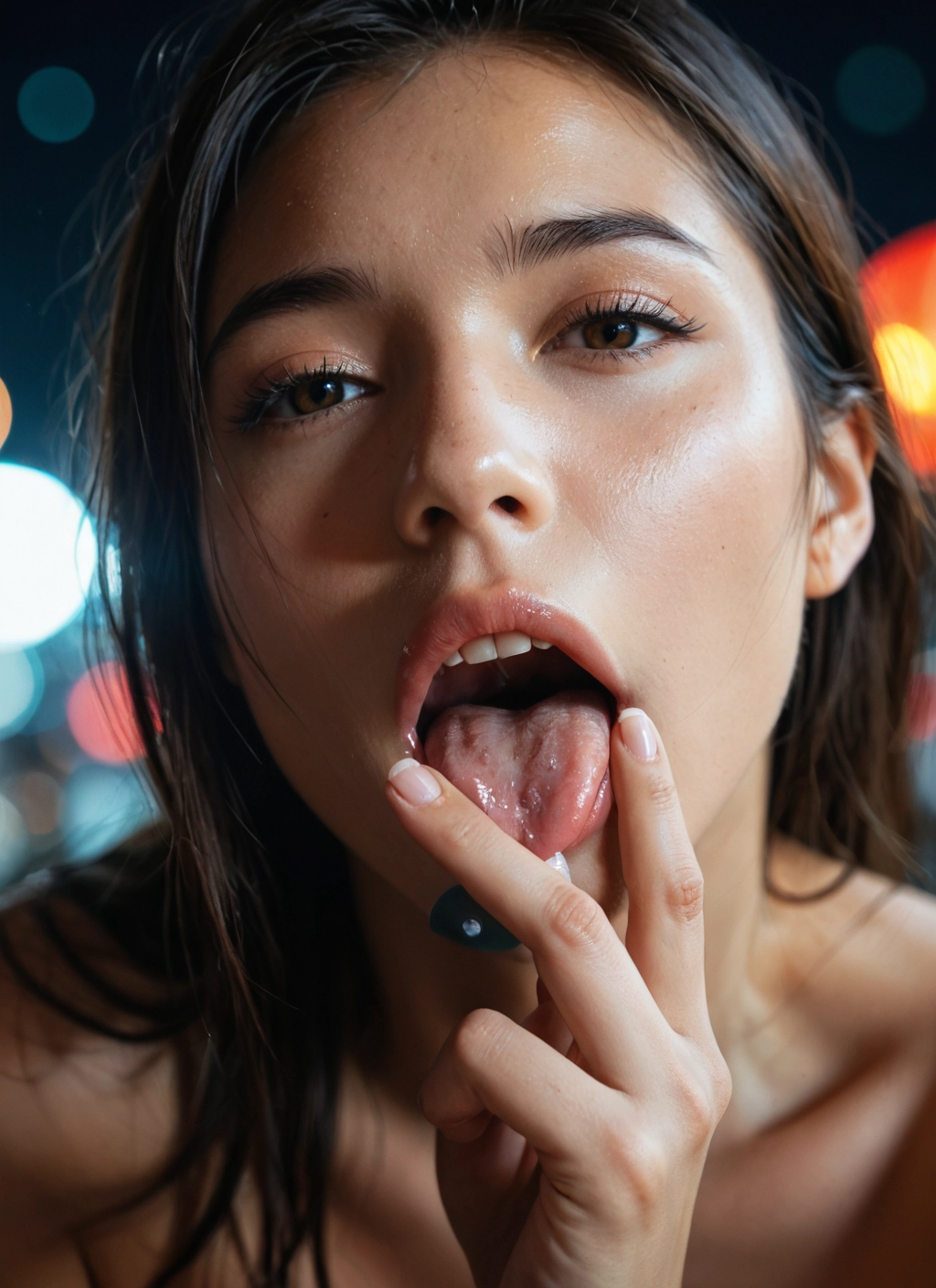 1girl, solo, tongue, open mouth, tongue out, looking at viewer · Yamete.gg