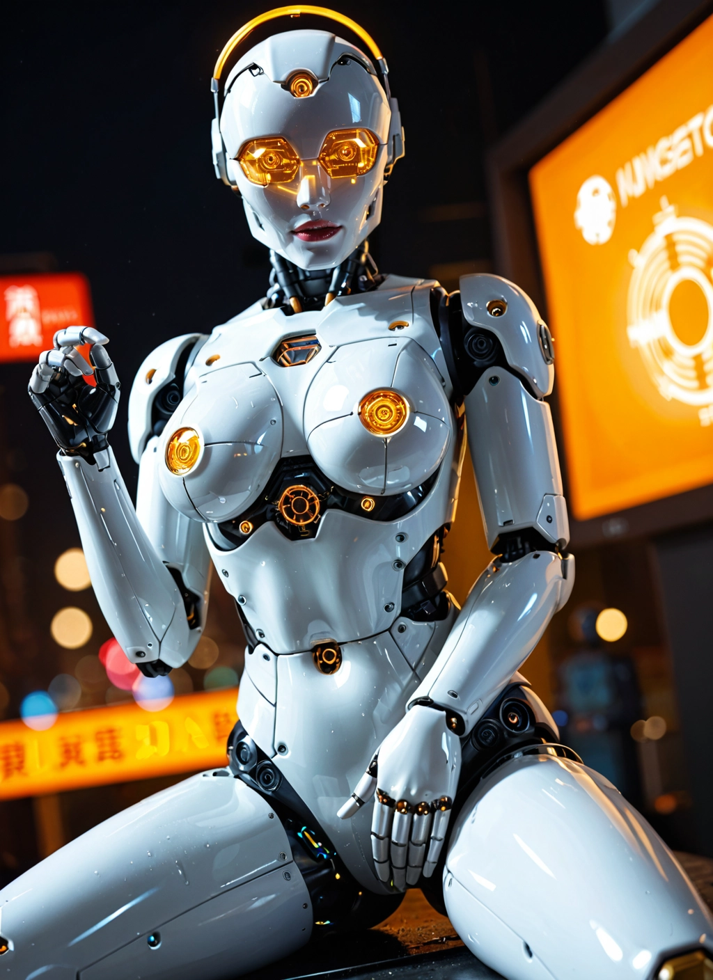 1girl, solo, breasts, robot joints, metal skin, lips · Yamete.gg