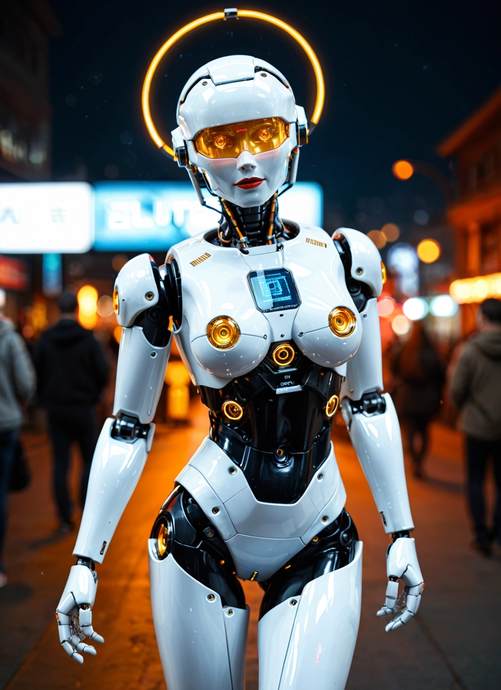 1girl, robot joints, solo focus, humanoid robot, breasts, visor · Yamete.gg