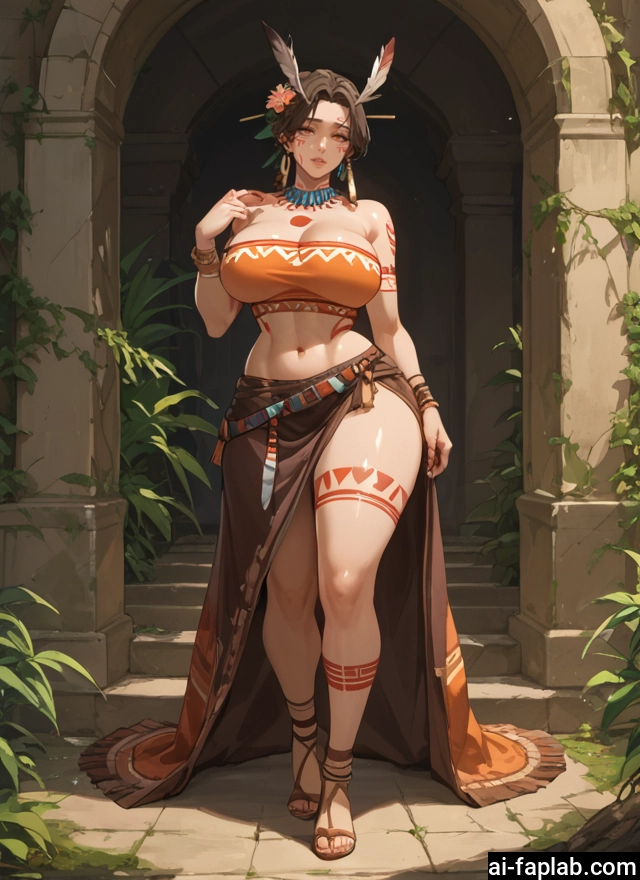1girl, breasts, hair ornament, jewelry, navel, solo