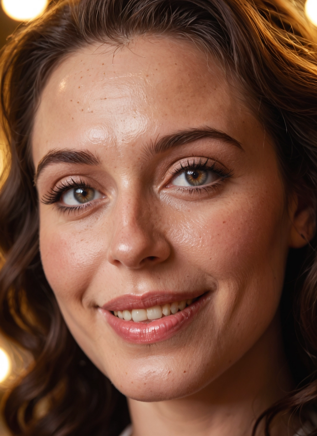 solo, 1girl, smile, brown eyes, brown hair, realistic · Yamete.gg