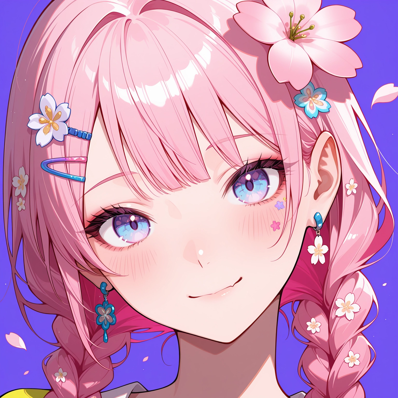1girl, hair ornament, flower, hair flower, solo, pink hair · Yamete.gg