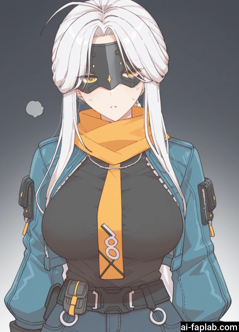1girl, breasts, solo, jacket, large breasts, yellow eyes