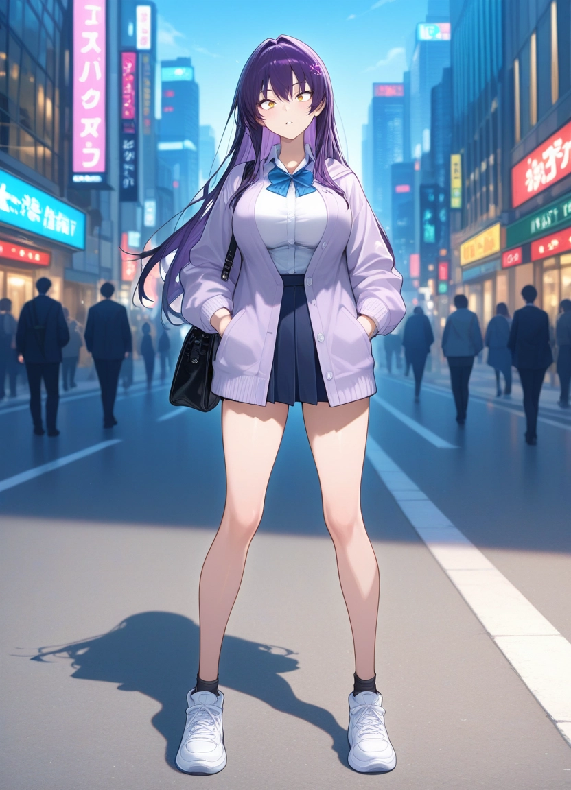 1girl, breasts, long hair, skirt, large breasts, shirt · Yamete.gg