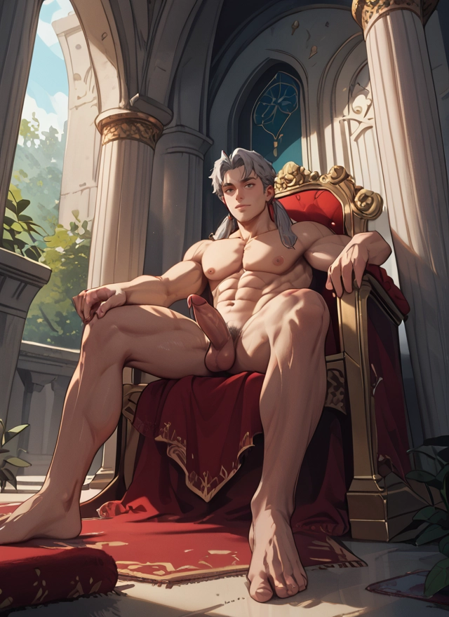 bara, male focus, 1boy, penis, solo, muscular · Yamete.gg