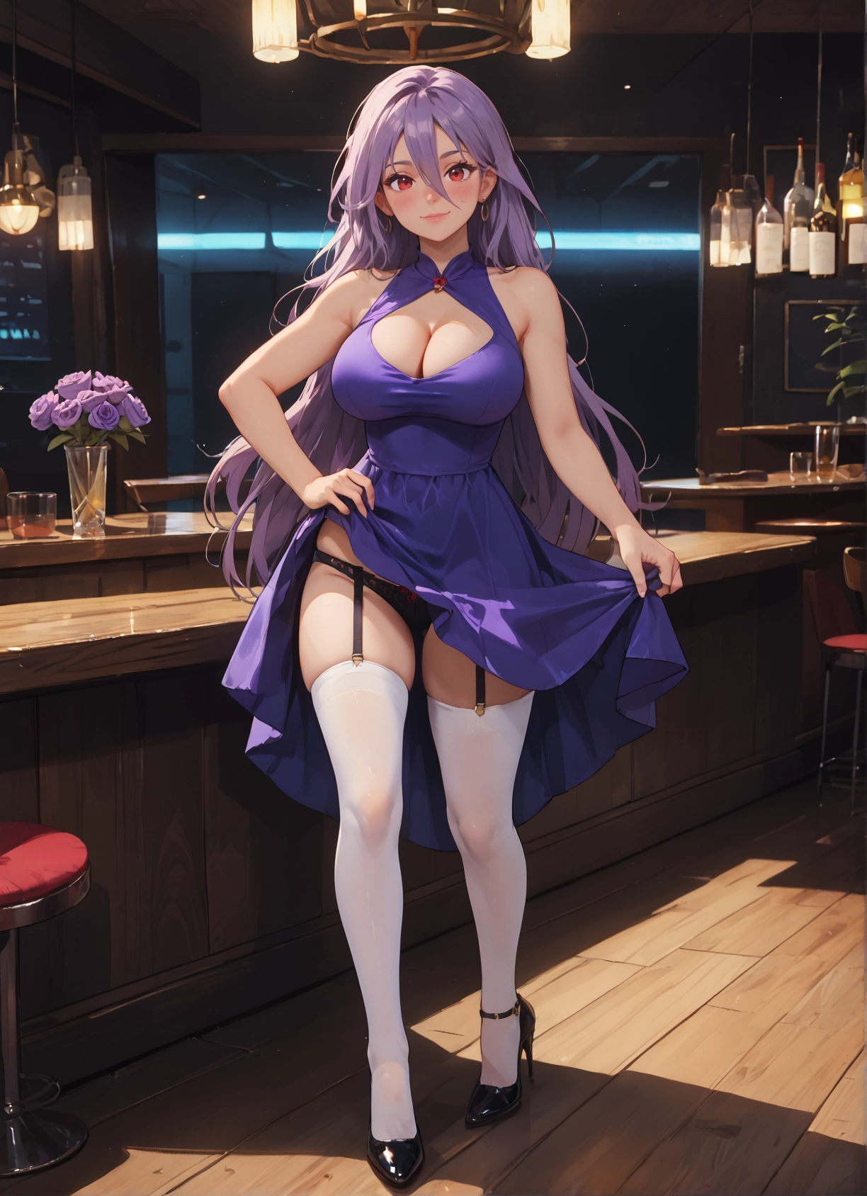 1girl, breasts, underwear, panties, dress, thighhighs · Yamete.gg