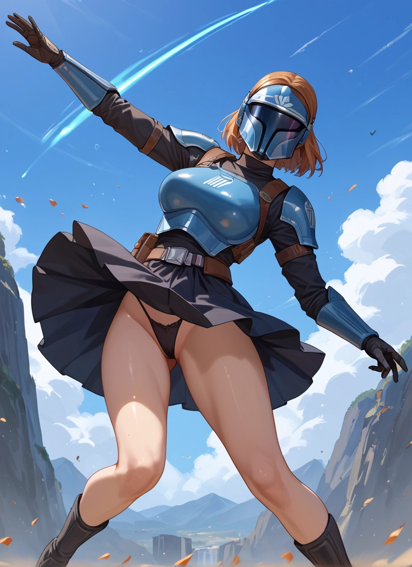 1girl, underwear, panties, solo, armor, black panties · Yamete.gg