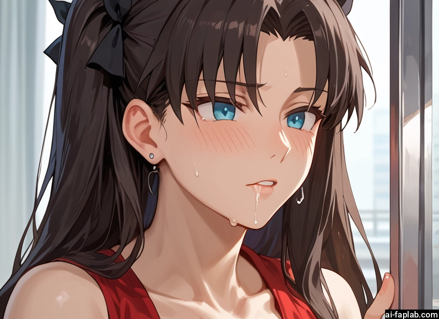 1girl, jewelry, long hair, earrings, blush, blue eyes · Yamete.gg
