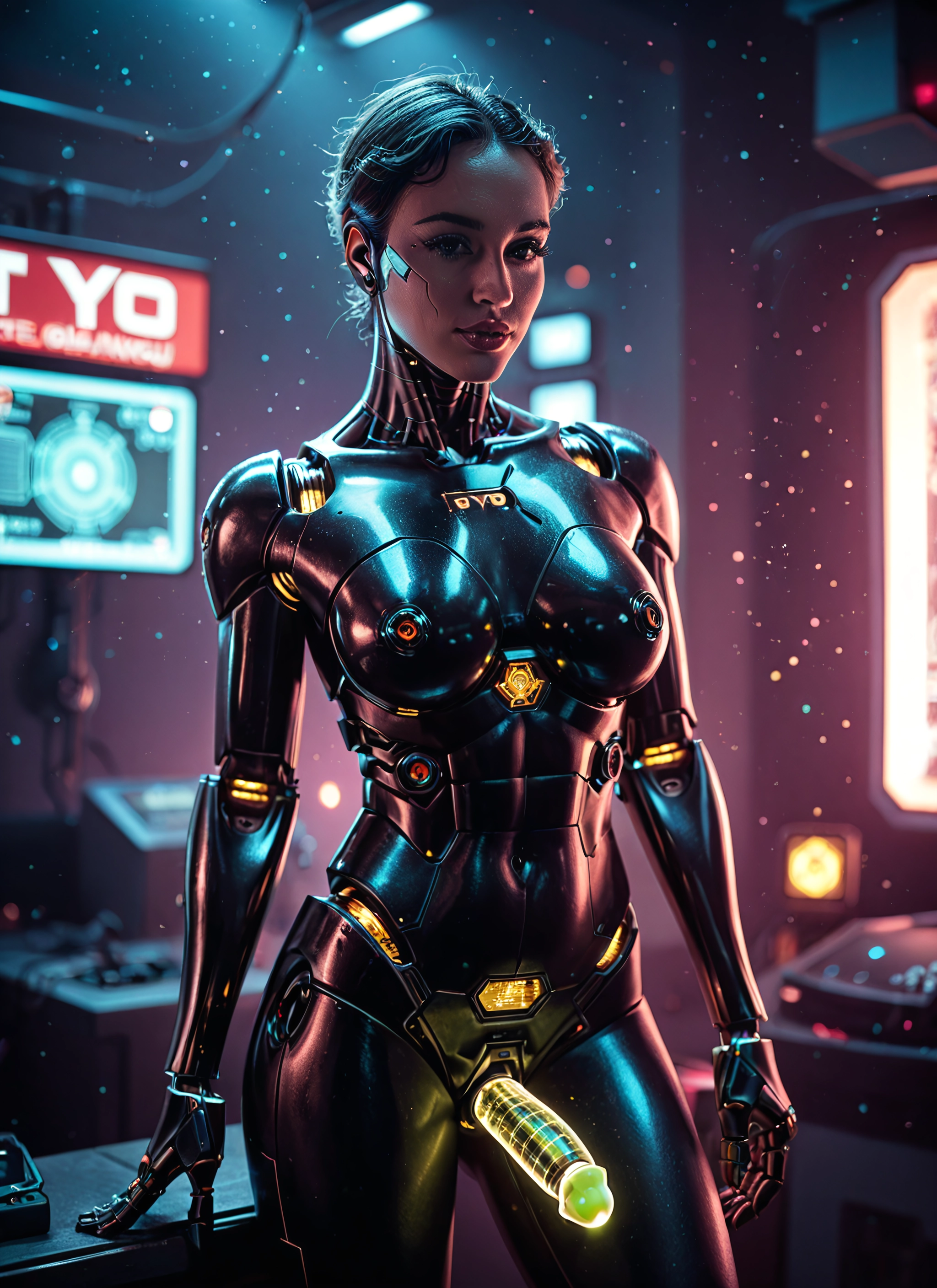 1girl, solo, breasts, bodysuit, looking at viewer, science fiction · Yamete.gg