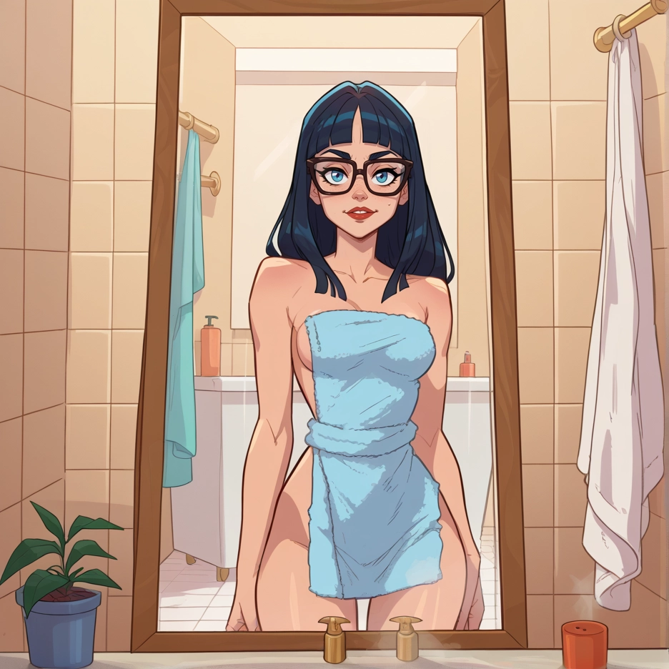 1girl, breasts, nipples, solo, glasses, nude · Yamete.gg