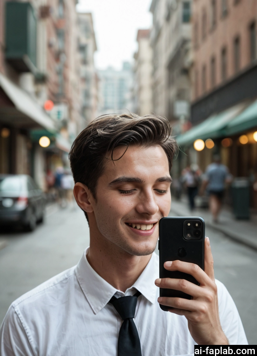 phone, cellphone, necktie, 1boy, male focus, shirt