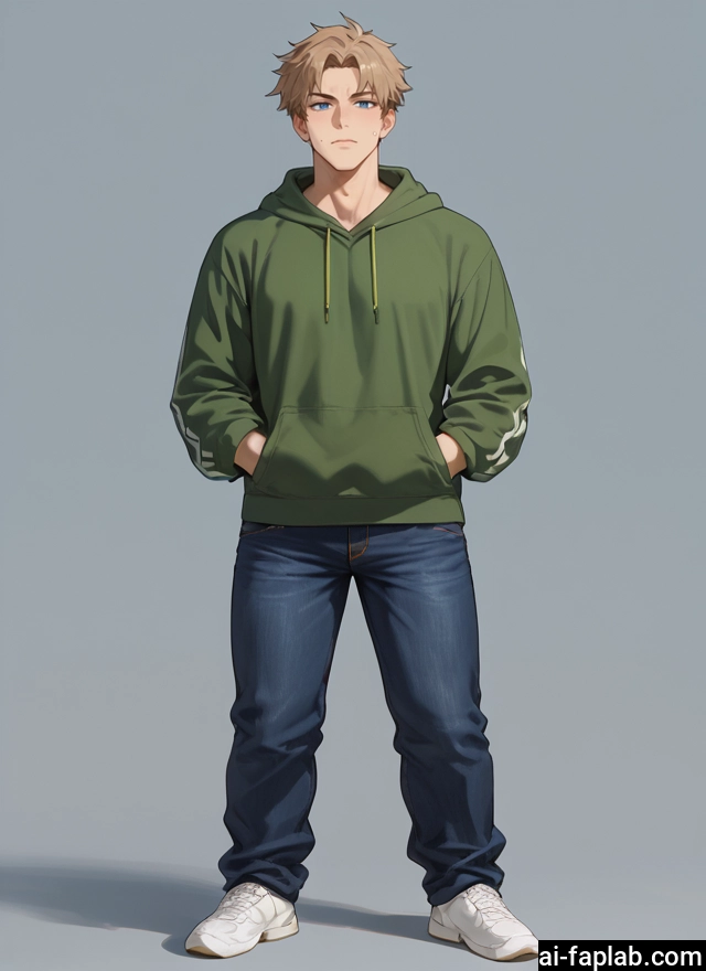 1boy, male focus, pants, hood, solo, hoodie · Yamete.gg