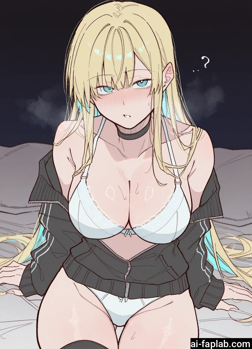 1girl, breasts, underwear, blonde hair, long hair, panties · Yamete.gg
