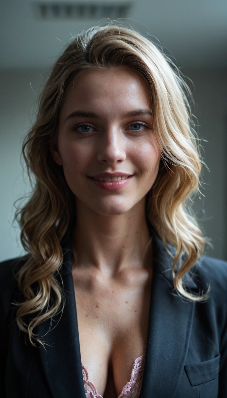 1girl, realistic, solo, breasts, blonde hair, looking at viewer · Yamete.gg