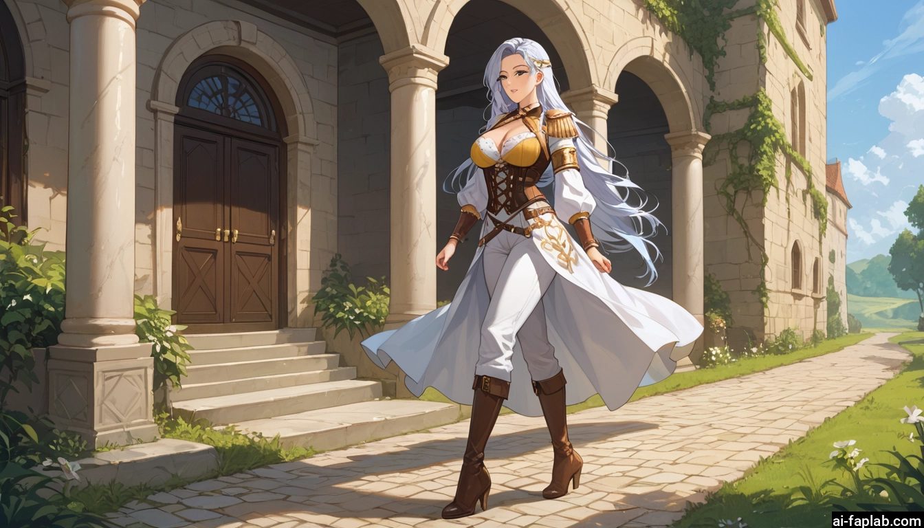 1girl, breasts, boots, long hair, solo, cleavage · Yamete.gg