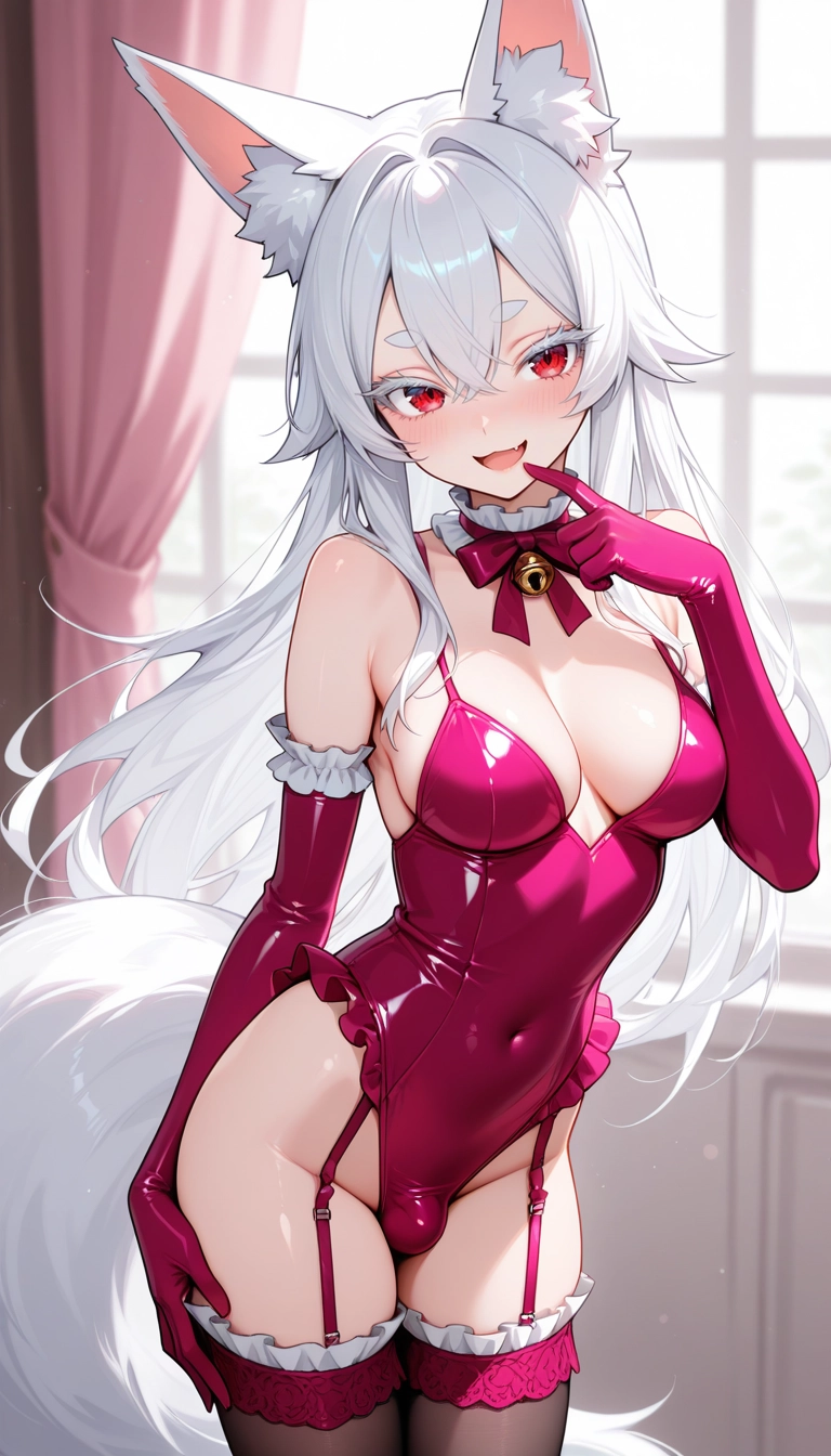 gloves, 1girl, solo, thighhighs, animal ears, breasts · Yamete.gg